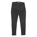 LEVI'S 711 Skinny Womens Jeans Black Slim Denim Raw W27 L32 Stretch Comfort