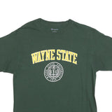 CHAMPION Mens Green Wayne State Graphic T-Shirt L Short Sleeve Crew Neck