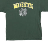 CHAMPION Mens Green Wayne State Graphic T-Shirt L Short Sleeve Crew Neck