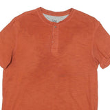 LEE Mens Rust Orange Henley T-Shirt L Cotton Blend Short Sleeve Crew Neck Casual