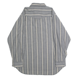 WRANGLER Mens Grey & Cream Striped Western Shirt XL Western Button Pocket