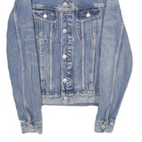 SANDRO Mens Blue Denim Jacket XS Cotton Button Plain Classic Fit Casual