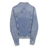 SANDRO Mens Blue Denim Jacket XS Cotton Button Plain Classic Fit Casual