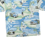 PARADISE STYLE Mens Blue & Green Hawaiian Shirt S Classic Cotton Blend Aloha