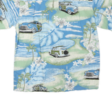 PARADISE STYLE Mens Blue & Green Hawaiian Shirt S Classic Cotton Blend Aloha