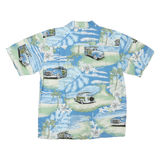 PARADISE STYLE Mens Blue & Green Hawaiian Shirt S Classic Cotton Blend Aloha