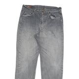 MARLBORO Mens Grey Regular Straight Denim Light Cotton Blend W34 L32 Button