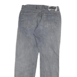 MARLBORO Mens Grey Regular Straight Denim Light Cotton Blend W34 L32 Button