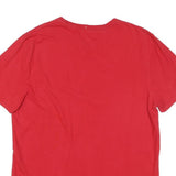TOMMY HILFIGER Mens Red Classic T-Shirt L Short Sleeve Crew Neck Casual Wear