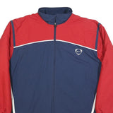 NIKE Mens Red & Blue Track Jacket M Polyester Zip Plain Sportswear Casual