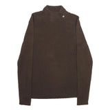 LAUREN RALPH LAUREN Womens Brown Plain Pullover Roll Neck Basic Knit L Cotton