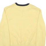 TOMMY HILFIGER Womens Yellow Plain Cotton Blend Jumper Crew Neck Tight Knit L