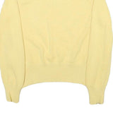 TOMMY HILFIGER Womens Yellow Plain Cotton Blend Jumper Crew Neck Tight Knit L