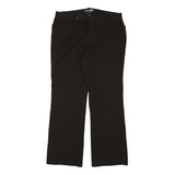 LAUREN RALPH LAUREN Womens Regular Black Polyester Blend Straight Leg Trousers
