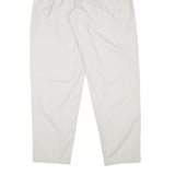Womens Relaxed White Cotton Blend Trousers W29 L32 Zip Closure Straight Leg