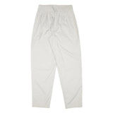Womens Relaxed White Cotton Blend Trousers W29 L32 Zip Closure Straight Leg