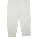 Womens Relaxed White Cotton Blend Trousers W29 L32 Zip Closure Straight Leg