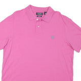 CHAPS Mens Pink Short Sleeve Plain L Polo Shirt Cotton Blend Casual Basic