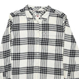 TOMMY HILFIGER Mens White & Black Check Shirt M Cotton Blend Stylish Casual