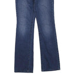 Womens Blue Regular Fit Straight Denim W28 L32 Studded Pocket Zip Closure Jeans