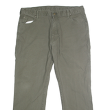 DICKIES Mens Jeans Beige Regular Straight Denim W36 L30 Cotton Blend Zip