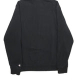CHAMPION Mens Black Pullover Hoodie S Cotton Blend Zip Pocket Logo