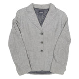 Womens Grey Plain Tailored Jacket S Polyester Blend Button Closure Formal
