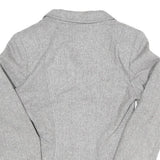 Womens Grey Plain Tailored Jacket S Polyester Blend Button Closure Formal