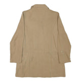 ZARA Womens Beige Cotton Blend Jacket S Plain Lightweight Zip Fastening