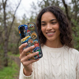 Black Trail Stickers Samsung Galaxy S25 Case - Lifestyle photo showing phone case in use
