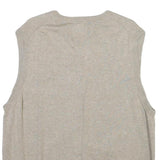 CHAPS Mens Beige Cotton Blend Plain V Neck Basic Knit XL Sleeveless Jumper Vest
