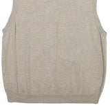 CHAPS Mens Beige Cotton Blend Plain V Neck Basic Knit XL Sleeveless Jumper Vest