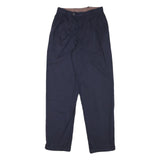 Mens Relaxed Navy Blue Polyester Blend Trousers Zip Closure W26 L30 Casual Smart