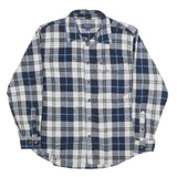 SMITHS Mens Blue & Grey Check Shirt L Casual Cotton Blend Long Sleeve