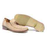 FCF Mens Leather Beige Loafers UK 8 Stylish Comfortable Dress Shoes