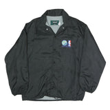 DUNBROOKE Mens Black NBA Sprite Button Jacket M Polyester Blend Plain Basketball