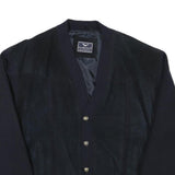 GARANTI Mens Black Button Jacket L Polyester Blend Plain Button Closure