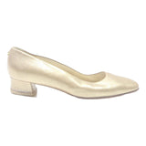 POLLINI Womens Low Heel Court Shoes Gold Polyester UK 5 Stylish Comfortable
