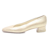 POLLINI Womens Low Heel Court Shoes Gold Polyester UK 5 Stylish Comfortable