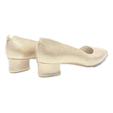 POLLINI Womens Low Heel Court Shoes Gold Polyester UK 5 Stylish Comfortable