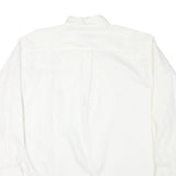 NAUTICA Mens White Plain Cotton Blend Shirt XL Button Down Collar Long Sleeve