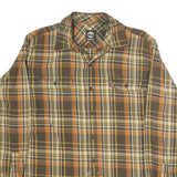 TIMBERLAND Mens Brown & Orange Check Shirt L Long Sleeve Casual Cotton