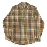 TIMBERLAND Mens Brown & Orange Check Shirt L Long Sleeve Casual Cotton