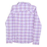 COLUMBIA Womens Purple & White Plaid Shirt L Lightweight Button Up Outdoor Shirt