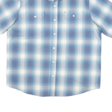 WRANGLER Mens Blue & White Check Shirt XL Cotton Blend Short Sleeve Casual