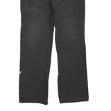 DICKIES Womens Regular Fit Straight Black Denim W34 L30 Workwear Zip Jeans