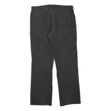 DICKIES Womens Regular Fit Straight Black Denim W34 L30 Workwear Zip Jeans