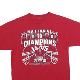 Mens Red Graphic T-Shirt S Short Sleeve Crew Neck National Champions Print