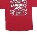 Mens Red Graphic T-Shirt S Short Sleeve Crew Neck National Champions Print