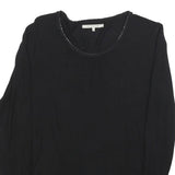 GERARD DAREL Womens Black Cotton Blend Basic Top Long Sleeve Round Neck S